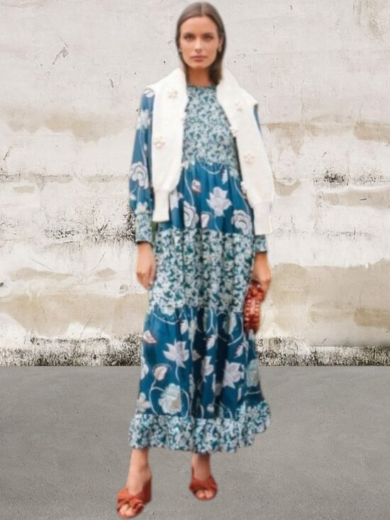 Tuckernuck Dresses & Skirts - Tuckernuck Blue Geranium Floral Libby Maxi Dress Size XS